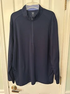 Graham Luxe Porter 1/4 Zip L/S Pullover Mens XL Navy Blue Performance Golf NWOT - Picture 1 of 6