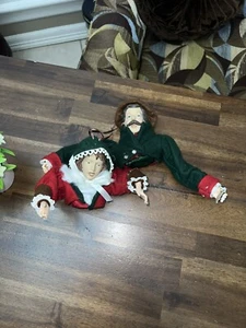 Vtg Caroler Couple Victorian Christmas Ornament Bust Figurine Decor Singing - Picture 1 of 11