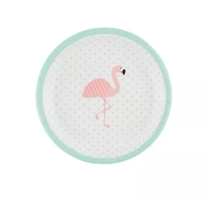 16 Pack Tropical Flamingo Paper Plates Reusable Picnic Bbq Pink Sass & Belle - Picture 1 of 2