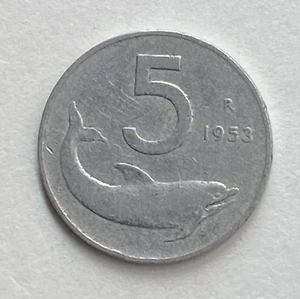 1953 Italy 5 Lire - Free Shipping #1 - Picture 1 of 2