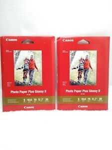 Canon Photo Paper Plus Glossy II 5x7 PP-301 NEW SEALED lot of 2[40 sheets]
