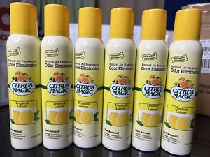 Citrus Magic 3oz Odor Eliminating Air Freshener Spray Tropical Lemon 6 Pack New