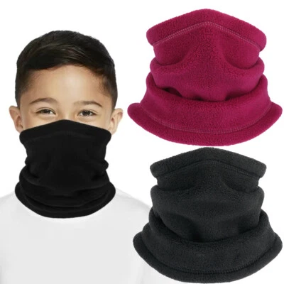 2 PIEZAS Invierno Cuello Calentador Polaina Bufanda Vellón A Prueba de Viento Máscara Deportiva para Niños Niñas Foto 1 de 4