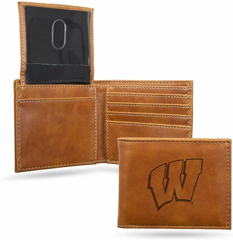 Wisconsin Badgers Laser Engraved Billfold Must Gift Must Must Have Midwest Ship Cover