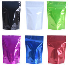 NEW Glossy Aluminum Foil Stand Up Pouches Zip Mylar Bags Lock Food Package