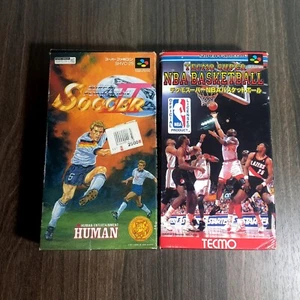 Lot 2 Game NBA Basketball Soccer Information II Super Famicom SFC SNES Sport Set - Picture 1 of 7