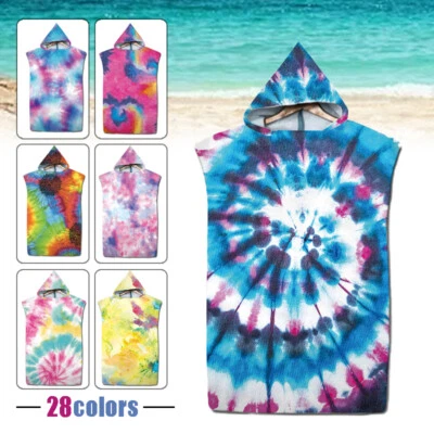 Swim Beach Bath Hooded Towel Coverup Poncho Changing Robe Bath Adult Kids Gift Foto 1 de 4