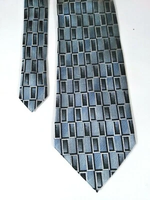 Pierre Cardin Men's Neck Tie 100% Silk Geometric Blue, Grey, Silver - Image 1 of 3