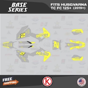 Graphics Kit for Husqvarna TC125 TC250 FC250 FC350 FC450 2019-2022 Base-GRY-YLW - Picture 1 of 6