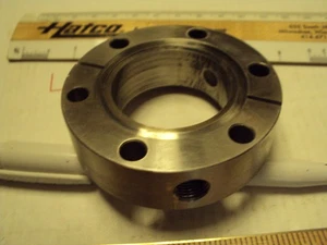 2-3/4" double sided conflat ; single 1/8 npt port; 3/4 thick; used - Picture 1 of 1