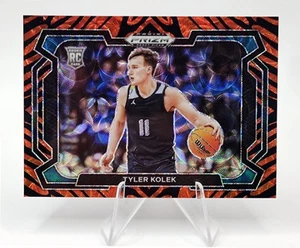 2024-25 Panini Prizm Draft Picks Variation Prizms Tiger Stripe #7 Tyler Kolek - Bild 1 von 2