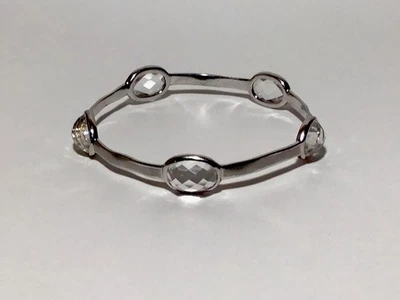 Brazalete Charles Garnier Plata de Ley 925 Cuarzo Piedra Facetado Foto 1 de 4