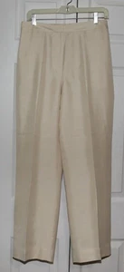 Ann Taylor Elfenbein 100 % Seide weites Bein Hose Größe 10 - Bild 1 von 5
