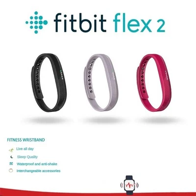 BRANDED Fitbit Flex 2 Gesundheit Aktivität Schlaf Tracker Sport L Band Bluetooth Schwarz