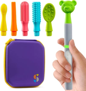 Kit de estimulación motora oral Buzz Buddy con 6 cabezales intercambiables de textura suave - Imagen 1 de 9