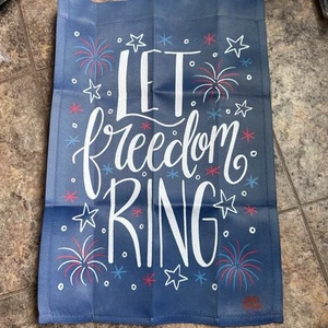Fourth Of July Small Garden Flag 12.5 X 18 Double Sided New - Picture 1 of 3