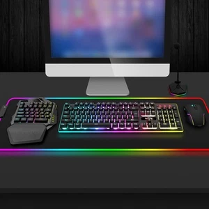 Wiederaufladbare ergonomische kabellose Gaming Tastatur mit anpassbarer RGB-Bele - Bild 1 von 9