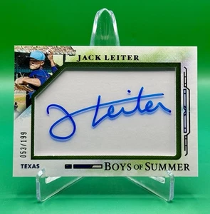 2025 Panini Boys of Summer Béisbol Jack Leiter Jumbo Acetato Firmas/199 - Imagen 1 de 3