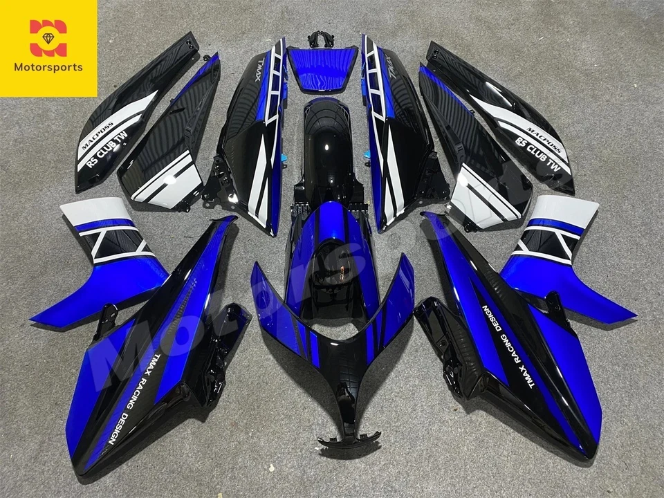Blue Black White Fairing Kit for Yamaha TMAX500 2008-2012 ABS Injection Bodywork - Image 1 of 4