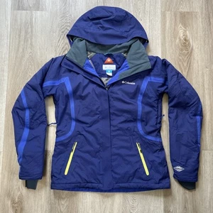 Columbia Womens Medium Insulated Omni-Heat Jacket Blue Hooded Snow Parka Coat - Picture 1 of 11