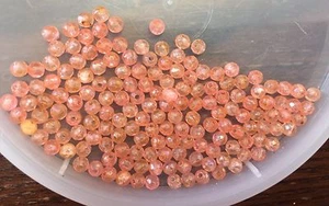 Vintage Japan Vibrant Pink AB Coat Multi Faceted Roundish Disco Lucite Bead Lot - Picture 1 of 3