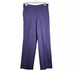 Pantaloni donna Alfred Dunner viola tessuto a spina di pesce pull on davanti piatto taglia 6P nuovi con etichette - Foto 1 di 10