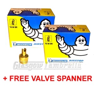 2 x TUBOS DE ALTA RESISTENCIA MICHELIN 10MBR MX MOTOCROSS 2.5/2.75-10 + Llave de válvula - Imagen 1 de 1