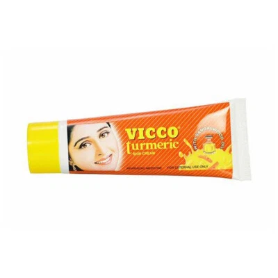 Vicco 姜黄光泽护肤霜 70 克适用于瑕疵伤口和黑斑 — 第 1/4 张图片