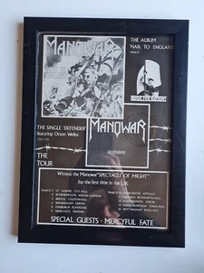 Manowar Hail To England  1980s FRAMED Album ADVERT MUSIC POSTER A4 8X12" - Picture 1 of 2