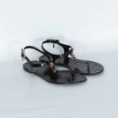 Sandalias Coach negras de gelatina con patrón exclusivo talla 7B minimalistas informales Foto 1 de 4