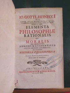 Johann Gottlieb Heineccius, Elementa philosophiae rationalis et moralis... , Ams - Bild 1 von 2