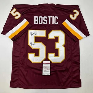 Autographed/Signed Jeff Bostic Washington Burgundy Football Jersey JSA COA - Picture 1 of 4