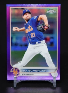 Max Scherzer 2022 Topps Chrome Purple Refractor /250 New York Mets - Picture 1 of 2