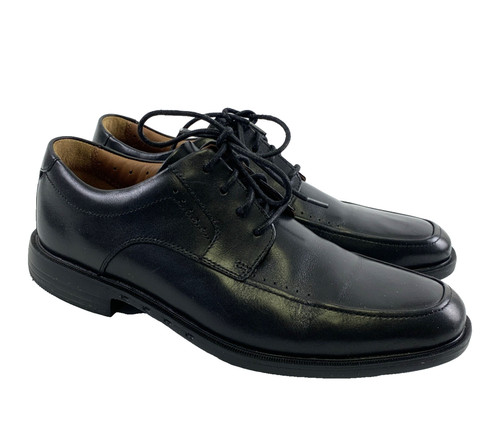 Clarks Oxford destrutturato pelle nera stringata leggera punta tonda uomo 9 5