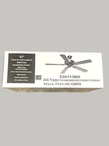 PREMIUM Bison D552WH 52" Ceiling Fan, 5 Blades, off White Finish - Picture 1 of 7