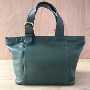 Coach Vintage 4133 Waverly Tote Handbag Bottle Green Leather - Picture 1 of 9