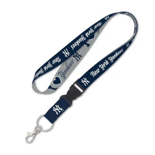 I ❤️ NEW YORK YANKEES KEY CHAIN LANYARD WITH DETACHABLE BUCKLE 1" WIDTH 22" LONG - Image 1 of 1