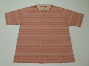 Cutter & Buck Mens Size Large Pink Striped Polo Shirt Great Condition - Picture 1 of 3