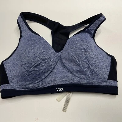 Victoria's Secret VSX sports bra underwire front zip blue/purple/Blue  38D - Image 1 of 4