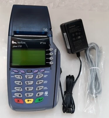 VeriFone Omni 3730 VX510 Card Terminal w/ AC + Network Cable *FOR PARTS* - Image 1 of 3