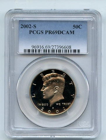 2002 S 50C Kennedy Half Dollar PCGS PR69DCAM Cover