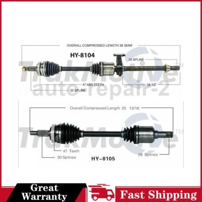 Eje CV delantero izquierdo derecho para Hyundai Azera TrakMotive 2006~2011 Foto 1 de 3