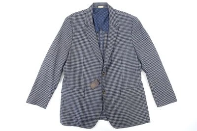 TASSO ELBA CHECK PLAID BLUE GRAY XL WOOL BLEND BLAZER SPORT COAT MENS NEW - Image 1 of 4