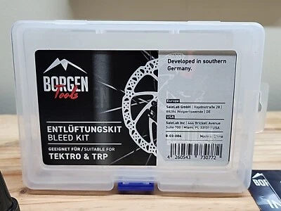 Kit de purga Borgen Tools adecuado para bicicleta Tektro y TRP Foto 1 de 2