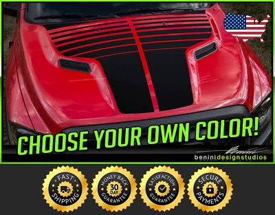 Hood Blackout Racing Stripes Style 4 - FITS 2009-2018 Dodge Ram Sport  - Изображение 1 из 2