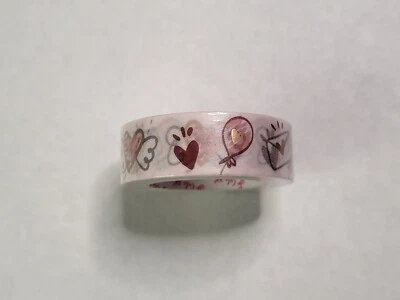 Valentine Doodles Love Heart Foiled Washi Tape Planner Supply Journal Craft 1002 - Image 1 of 2
