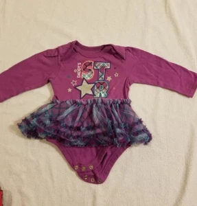 Baby Mädchen Garanimals lila Body mit Rock Größe 6-9M "Papas Stern" - Bild 1 von 4