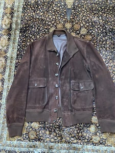 Chaqueta Bomber De Colección Schiatti Gamuza A-2 Marrón Hecha en Italia Para Hombres 48 38 Pequeña - Imagen 1 de 18