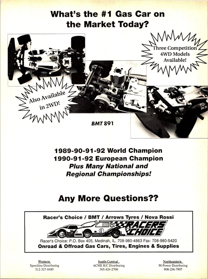 BMT 891 Gas RC Car Vintage Print Ad Wall Decor - Image 1 of 1
