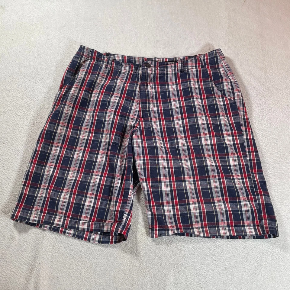 Y2K Bugle Boy Shorts Mens 36 Blue Plaid Skate Baggy Cargo Plaid Street Grunge - Image 1 of 4